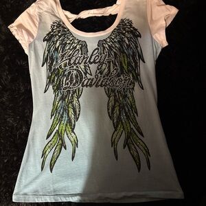Harley-Davidson Winged Graphic T-Shirt - Blue and Green